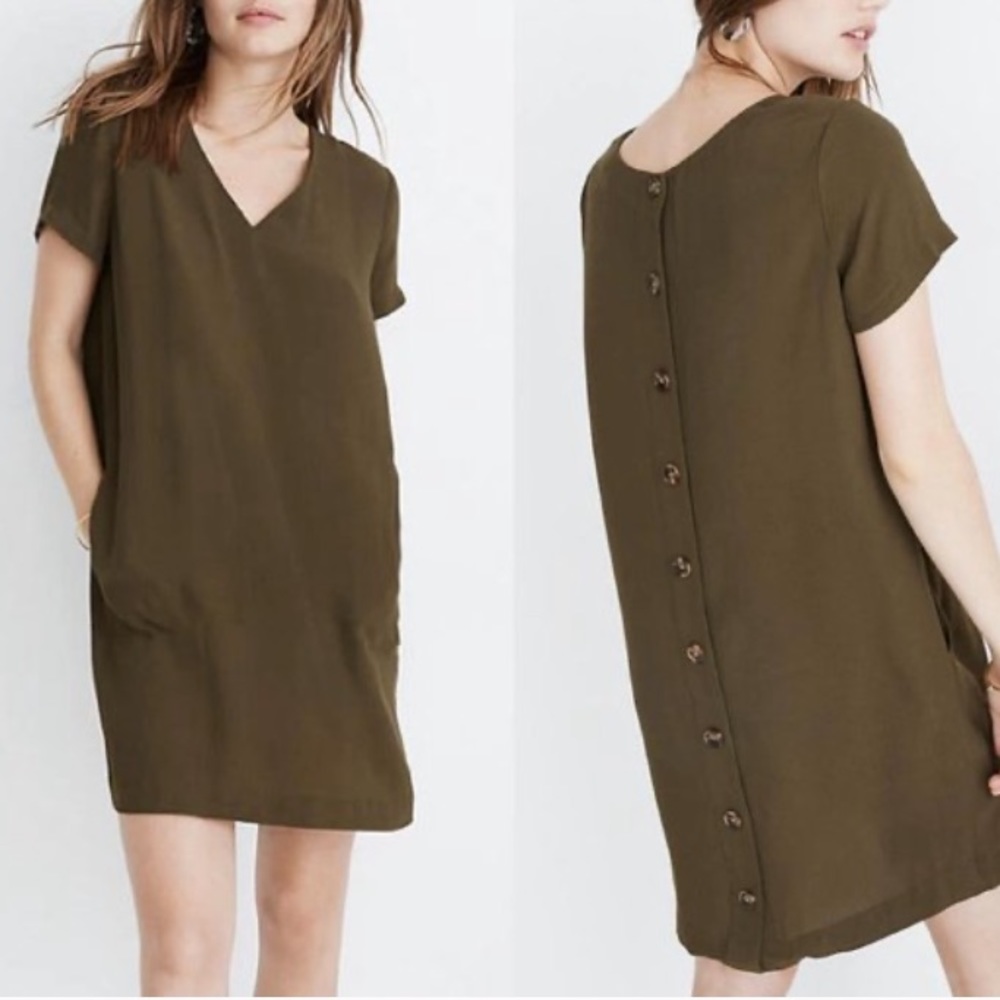 NWT Madewell green button back easy dress